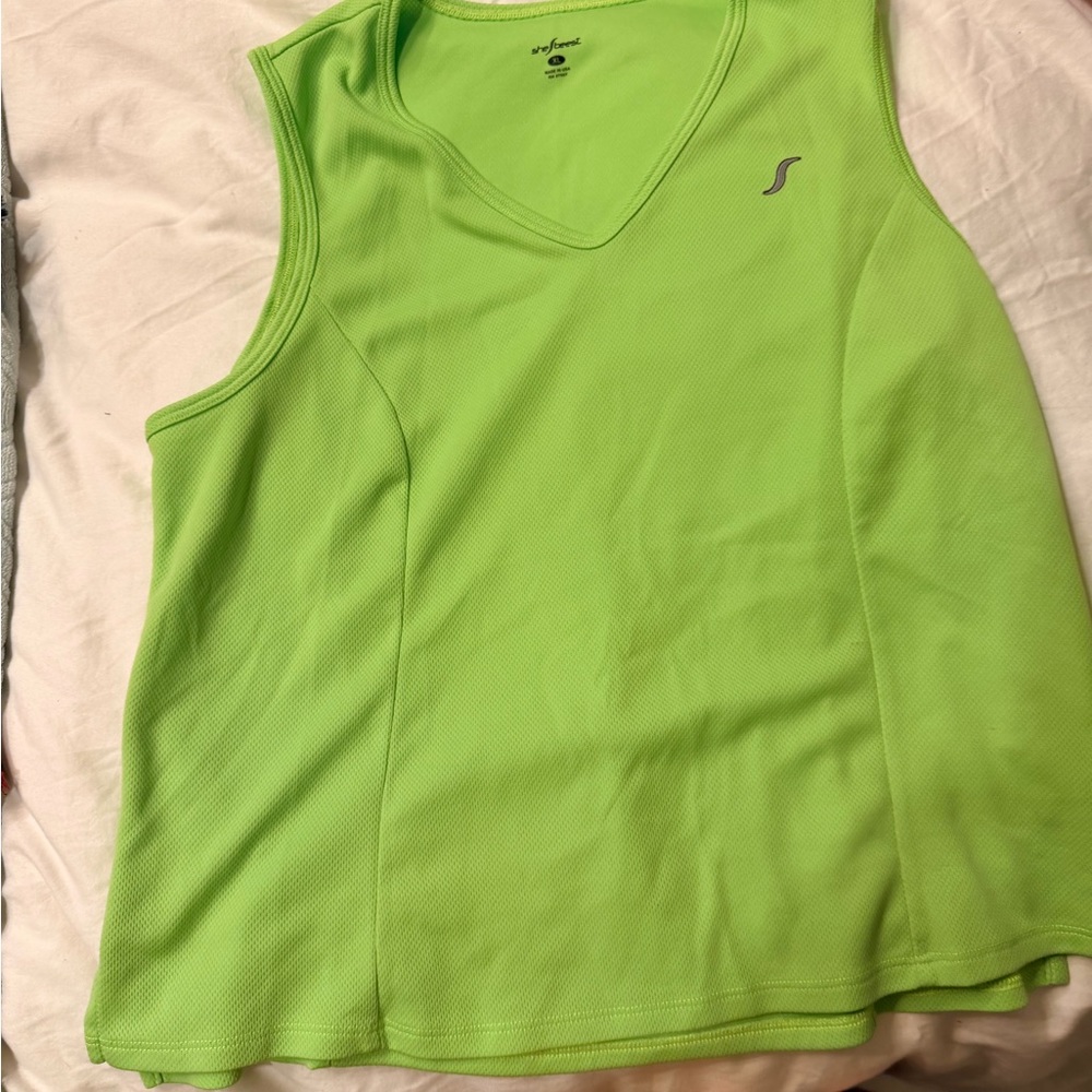 Shebeest Women's Lime Green V-Neck Tank Top